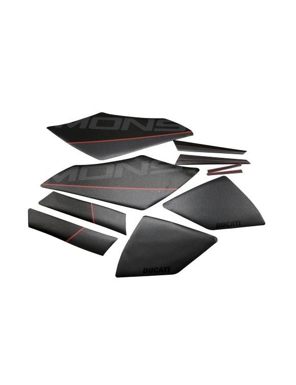 Kit autocollants "Corse" Noir avec logo Monster,Ducati Monster 97480271AB - 1