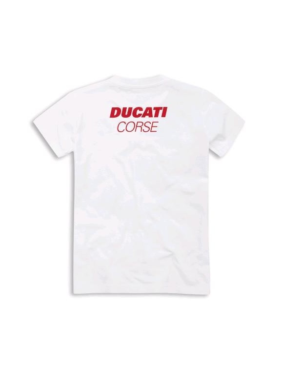 T-shirt bambino in cotone originale Ducati Corse Racing Spirit bianco 9877013 - 2