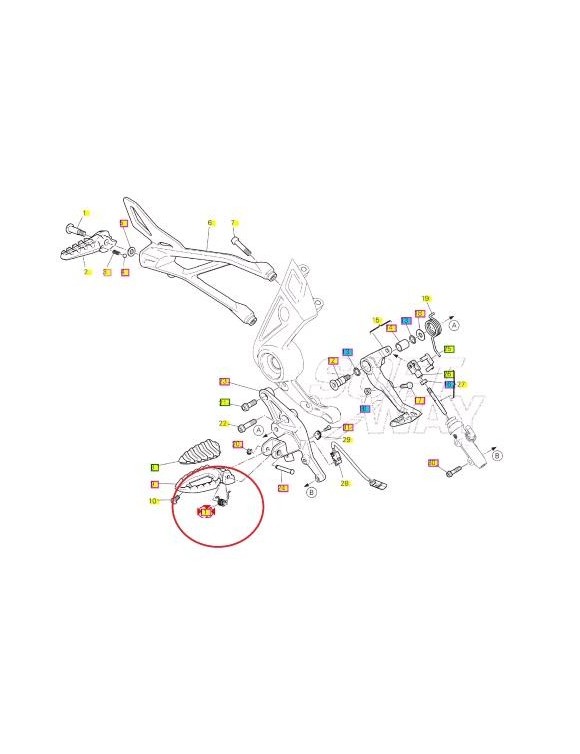 Molla pedana poggiapiedi anteriore ricambio originale Ducati 79914991A - 2