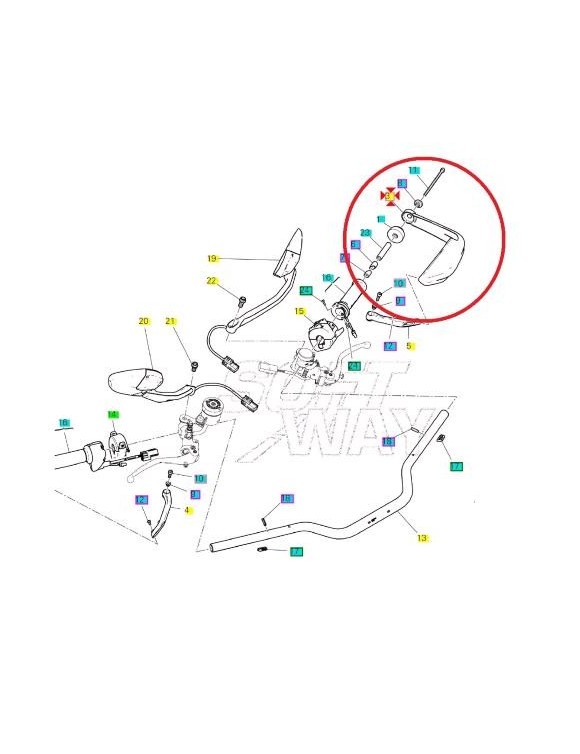 Paramano sinistro nero ricambio originale per Ducati Multistrada V4/Hypermotard 698/Desert X  4601H931AA - 4