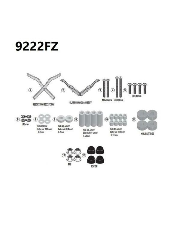 GIVI 9222FZ brackets kit monolock case,CF 700 CL-X motorcycle - 2 GIVI 9222FZ brackets kit monolock case,CF 700 CL-X motorcycle - 2