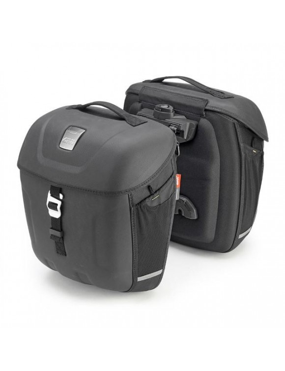 Pair 18L side bags,expandable,thermoformed,black,motorcycle | GIVI MT501