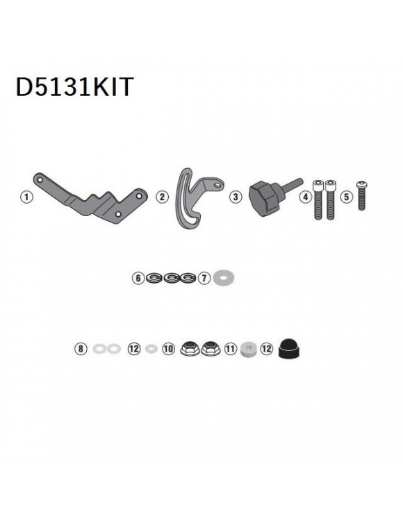 Kit séjour GIVI D5131KIT Windshouse 5124DT/5124D,BMW R 1250 GS ADV. - 1