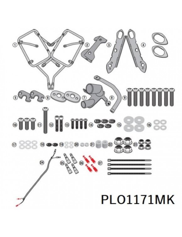 Kit GIVI PLO1171MK valises latérales monovey,Honda CB 500 x/Honda NX 500 (2024) - 2