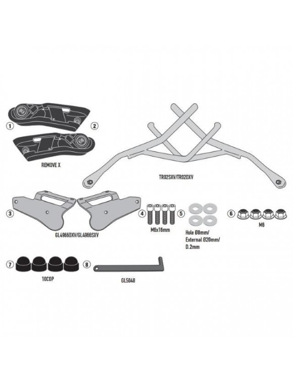 Kit cadre latéral,GIVI TR6709 Soft Sacs,Aprilia Thunder 660 - 2