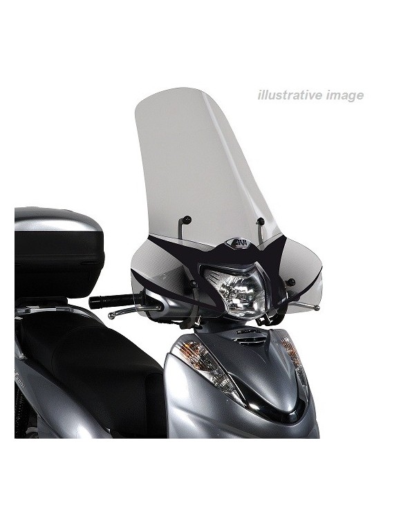 Pare-brise Moto Givi Transparent - Hauteur 565 Mm, Largeur 600 Mm - Avec Protection De Bord Et Homologation ABE
