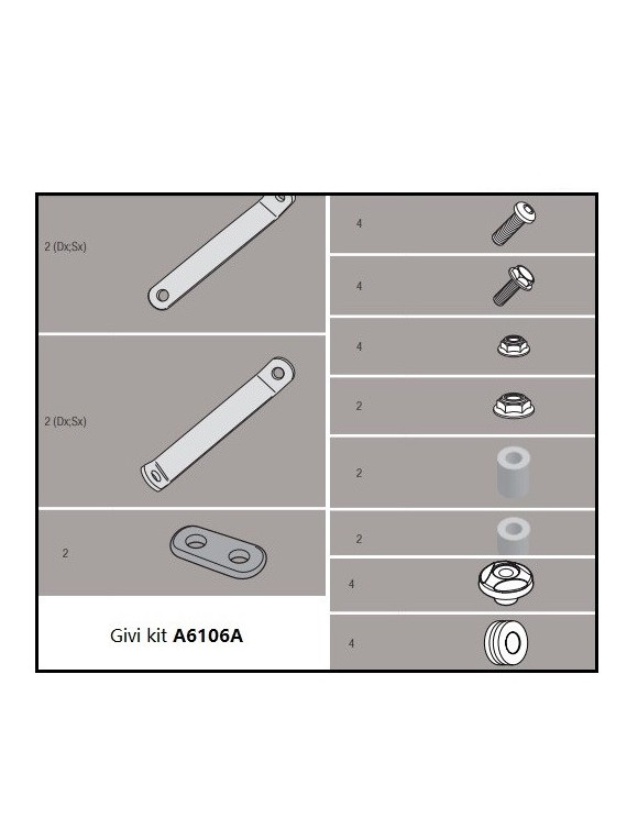 Kit ataque Windshouse GIVI A6106A Kymco Agility 50-125-150-200 R16 + - 1