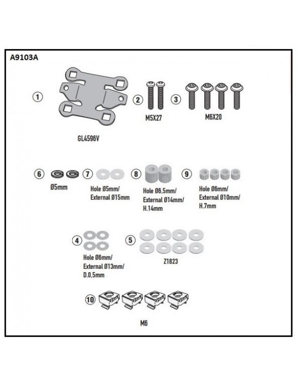 GIVI A9103A attacks kit 1173S RKF 125 cupboard - 1