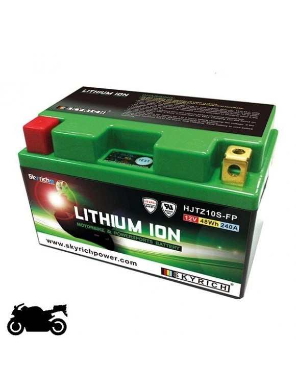 Batterie lithium pour moto Skyritch hjtz10s-fp 12 V, 48 Wh, 240 A, prête à l'emploi - 1