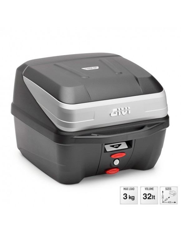 Caja superior 32L y monolock Scooter Givi B32 Bold Monolf Black - 1