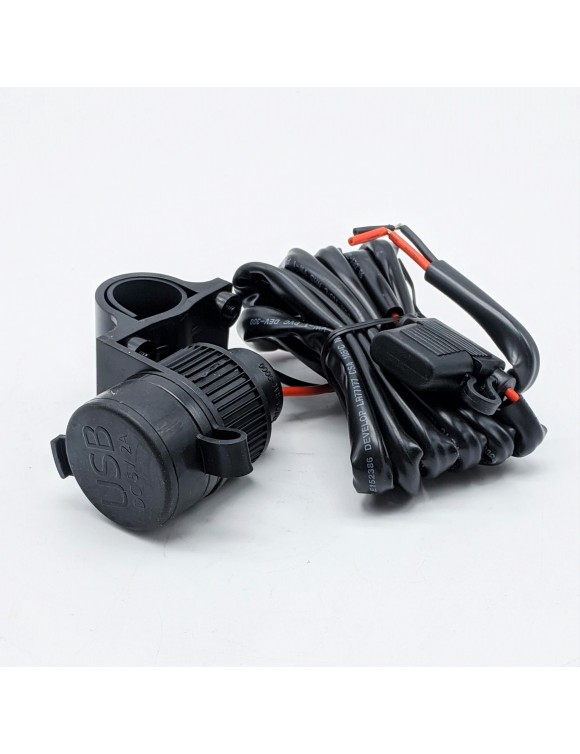 Dual USB Power Support Kit Universal Motorcycle Tubular Handlebar