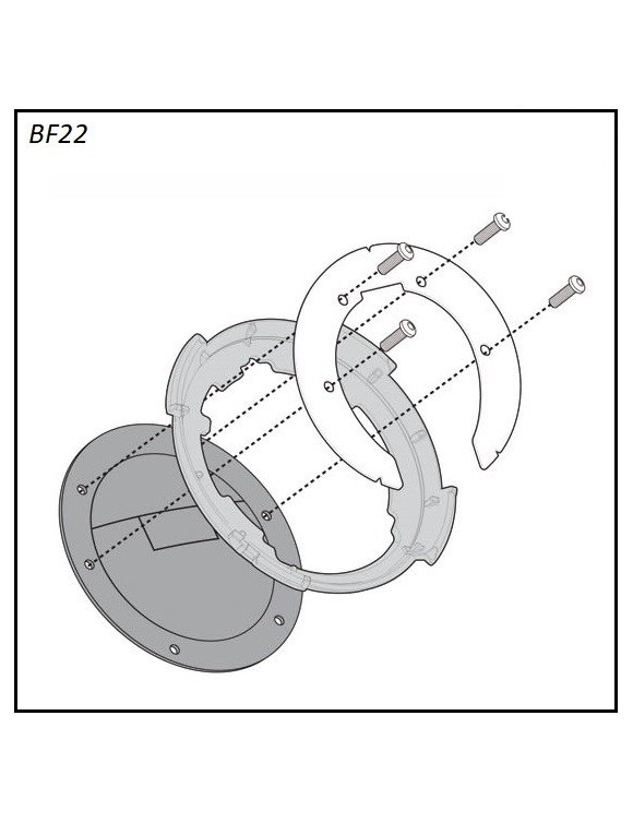 GIVI-Flansch BF22 Tanklock-Tanksäcke/Tankschloss BMW S1000R/RR,R1200GS/R/S - 1 GIVI-Flansch BF22 Tanklock-Tanksäcke/Tankschloss BMW S1000R/RR,R1200GS/R/S - 1