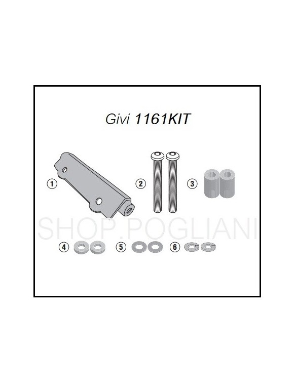 Fixation GIVI 1161KIT fixation Plr1161/Cam sans SR1161 Honda Africa Twin - 1 Fixation GIVI 1161KIT fixation Plr1161/Cam sans SR1161 Honda Africa Twin - 1