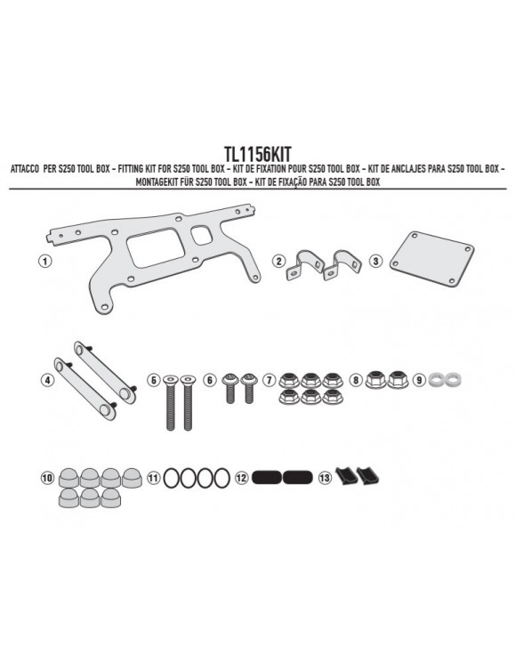 Kit fixation GIVI TL1156KIT fixation S250 sur PL5126 HONDA X-ADV,BMW G310 GS - 1 Kit fixation GIVI TL1156KIT fixation S250 sur PL5126 HONDA X-ADV,BMW G310 GS - 1