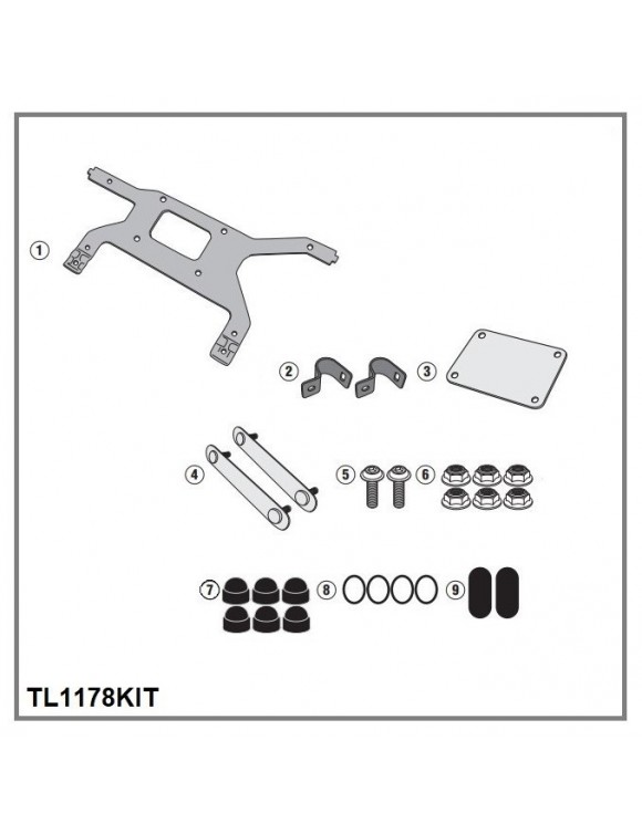 Kit attacco GIVI tl1178kit per fissaggio s250 su portavaligie plo1178mk/cam/n - 1 Kit attacco GIVI tl1178kit per fissaggio s250 su portavaligie plo1178mk/cam/n - 1