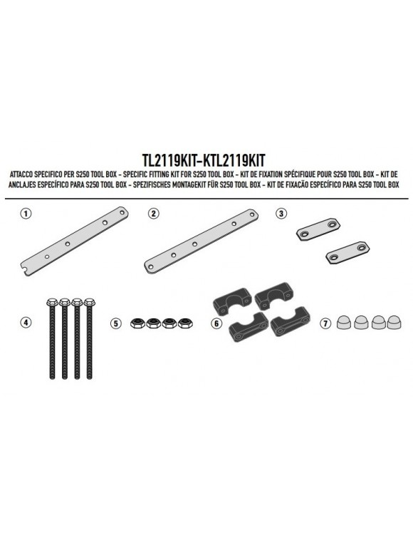 GIVI tl2119kit accesorio para fijar s250 bajo tn355 Yamaha xt 1200z/ze Super t. - 1 GIVI tl2119kit accesorio para fijar s250 bajo tn355 Yamaha xt 1200z/ze Super t. - 1