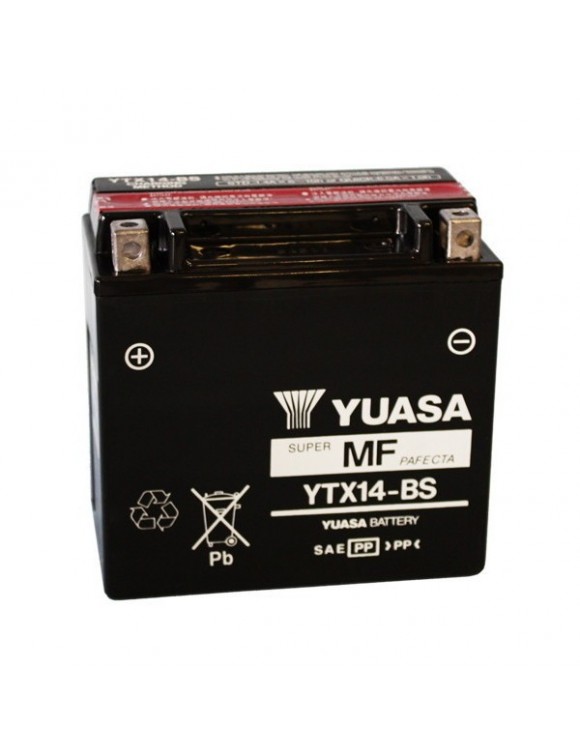 Motorcycle battery 12v/12.6ah yuasa ytx14-bs sealed with acid acid 065129