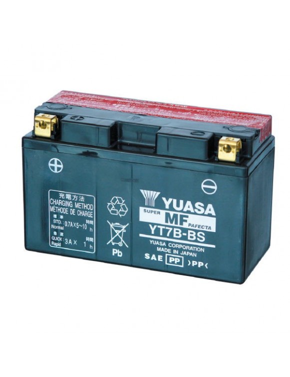 Batterie moto 12v/6.5Ah Yuasa YT7B-BS avec kit Aci0650710