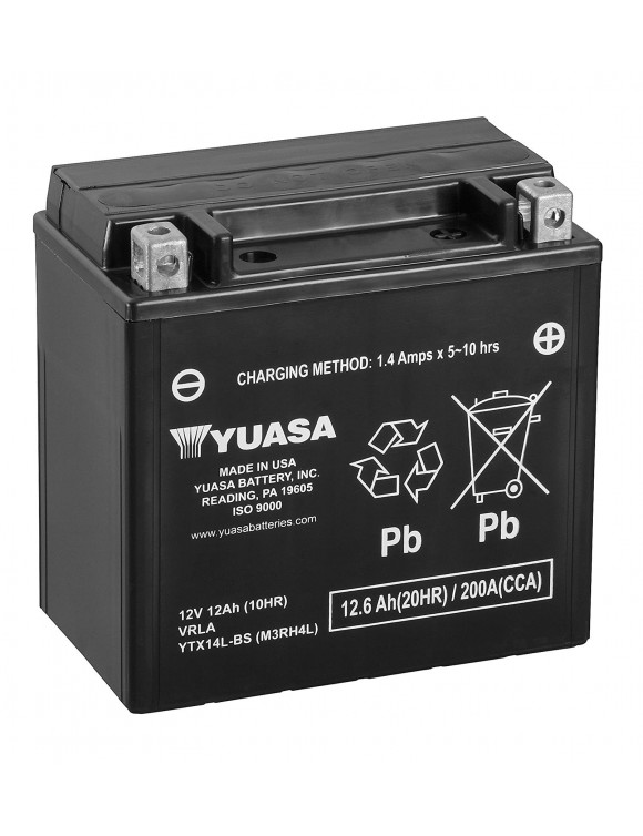 Batterie moto 12V/12Ah Yuasa YTX14L-BS avec kit Aci065128