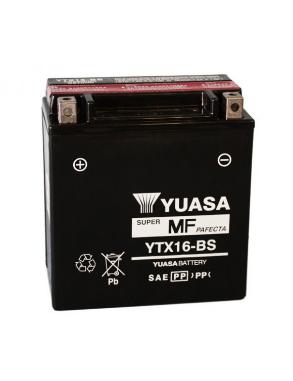 Batterie moto 12v/14.7Ah Yuasa YTX16-BS avec aciAccédico 065168
