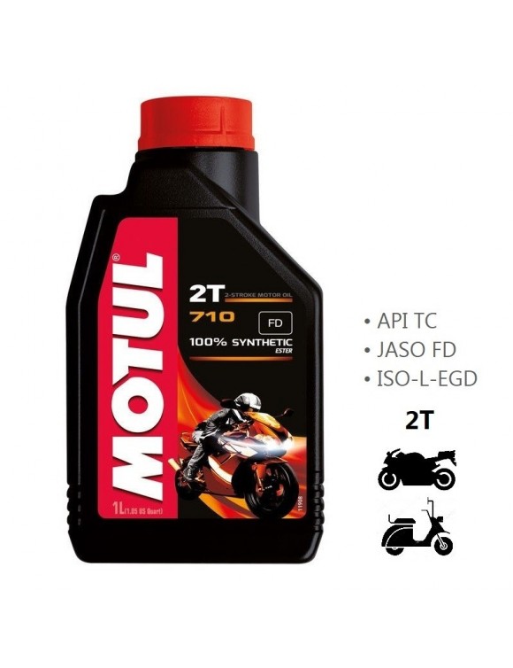 Olio lubrificante motore moto/scooter Motul 710 2t 100% sintetico antifumo 1l
