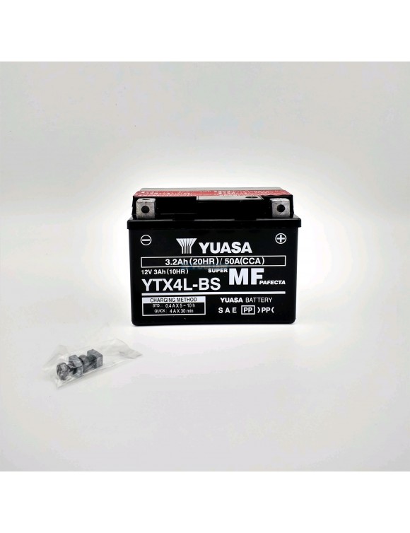 Batería moto 12V/3.2AH Yuasa YTX4L-BS ácido KIT 0650390