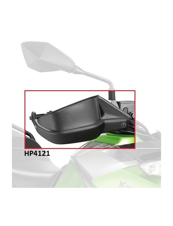 Protège-mains noirs GIVI HP4121 pour Kawasaki Versys-X 300, protection contre le vent - 1 Protège-mains noirs GIVI HP4121 pour Kawasaki Versys-X 300, protection contre le vent - 1
