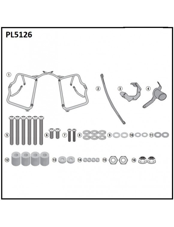Givi pl5126 side lacegage kit Monokey/retrofit BMW g310 gs suitcases - 1 Givi pl5126 side lacegage kit Monokey/retrofit BMW g310 gs suitcases - 1