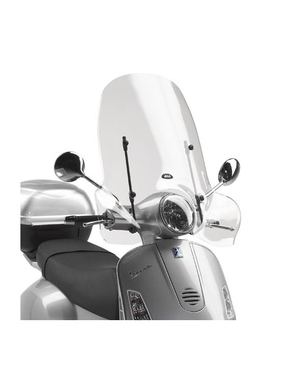 Transparent High Windshield GIVI 104A específico Piaggio Vespa LX/GTS/GT - 1