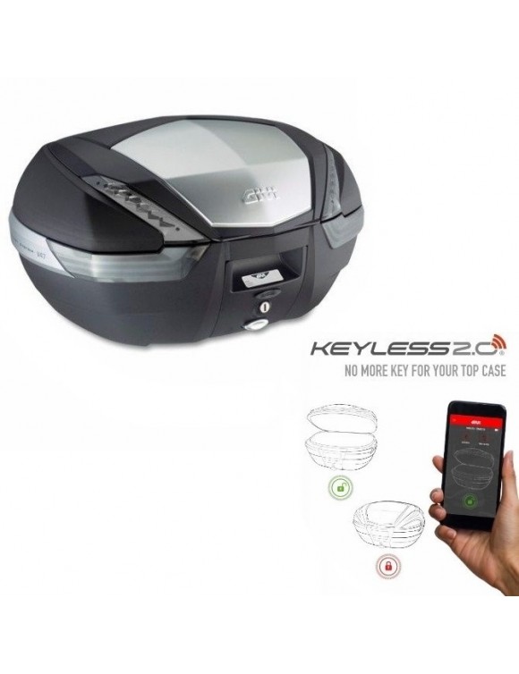 Motorrad Motorrad Box Kit Black Keyless Monokey Givi V47ntkl Automatiköffnung - 3