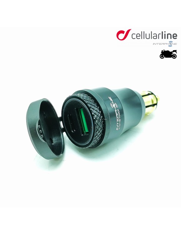 DIN-Adapter,USB 3.0-Stromversorgung + Typ C Smartphone/GPS Moto 12V 4.2A