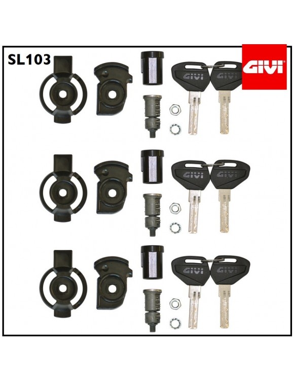 Kit Unification Touche Security Lock GIVI SL103 3 sacs à vélo sacs - 2