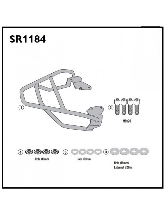 GIVI SR1184 black guide kit HONDA CB 125F monolock case(from 2021) - 1