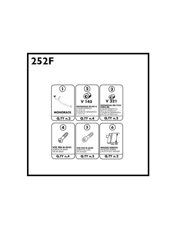 Soportes varilla GIVI 252F Monokey/Monolock Honda CBR 600 F - 3