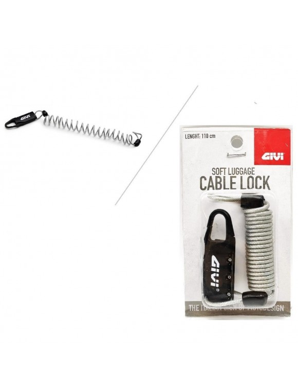 Candado cable,combinación GIVI S221 tanque suave/bolsas bicicleta laterales - 1