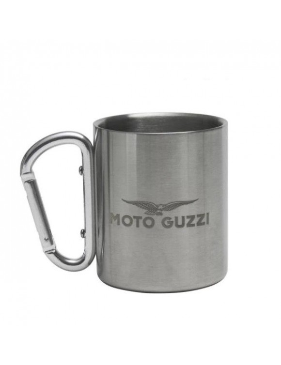 travel cup Moto Guzzi with stainless steel carabiner handle