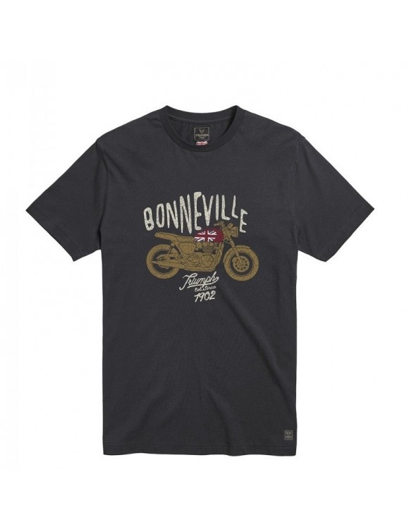 T-shirt moto uomo in cotone Triumph ashwell nero - 1