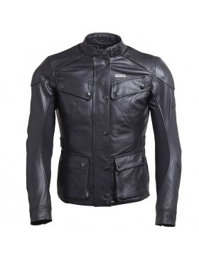 Veste moto homme 4 saisons trèfle crossover-4 noir/gris wp airbag