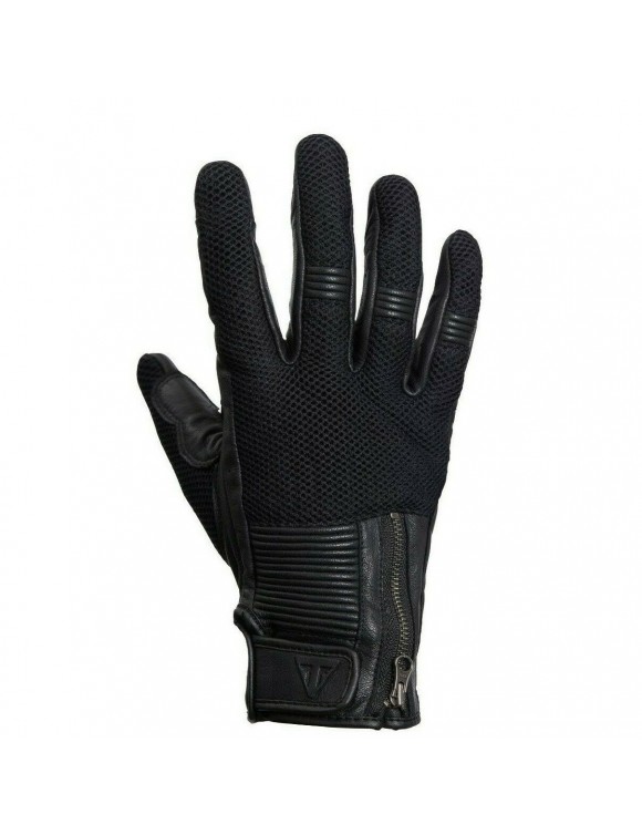 Motorcycle gloves in fabric/leather Triumph Raven black mesh