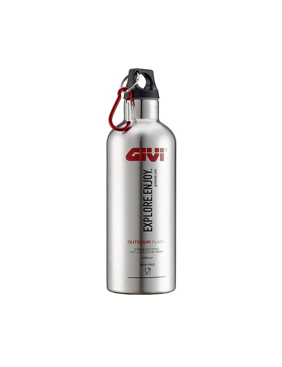 GIVI STF500S stainless steel water bottle 500ml gray water