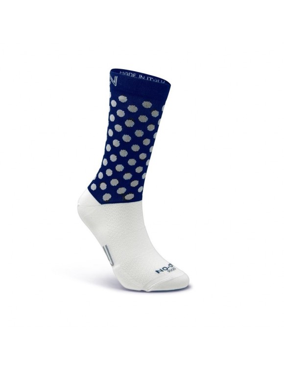 Sports Technical Socks Long Breathable Antibacterial NO-ON POIS White/Blue