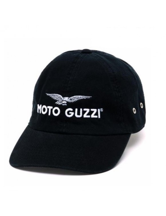 Cappellino con visiera nero originale Moto Guzzi 100% cotone 606010m