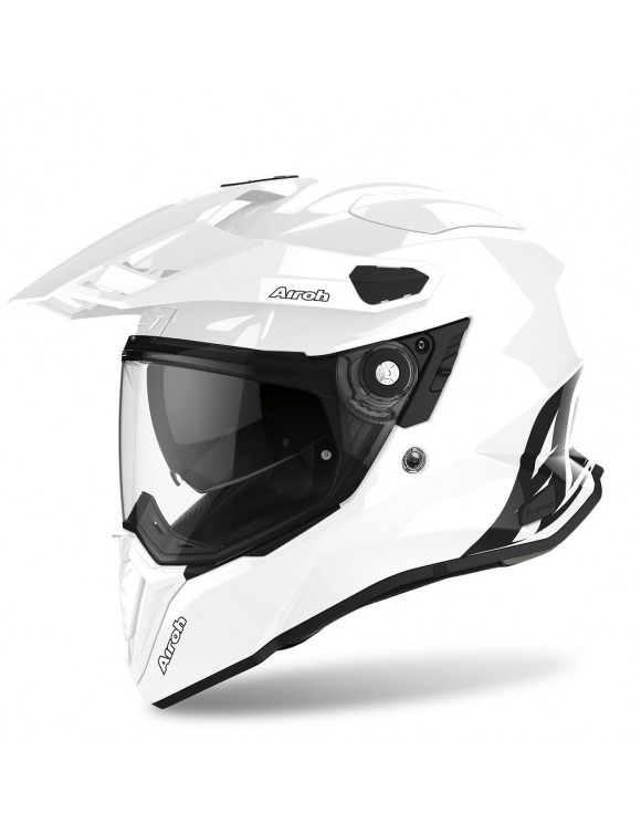 Integral motorcycle helmet/All-Road in white airh Commander composite fibers