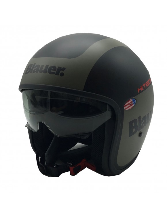 Motorcycle Helmet Jet Glass Fiberglass Blauer Pilot 1.1 G Graphic Black/ Green