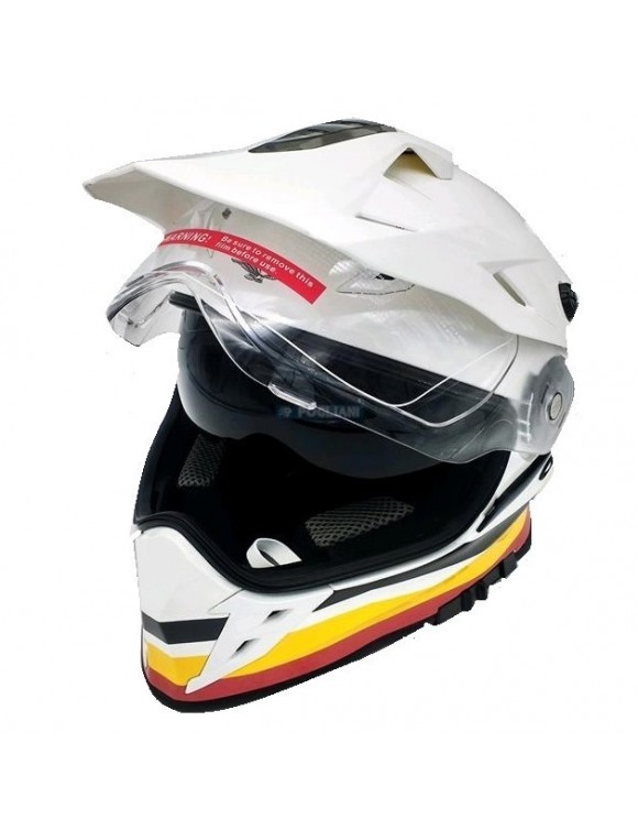 Fuel motorcycle helmet enduro/motard moto Guzzi ff v85 perled white