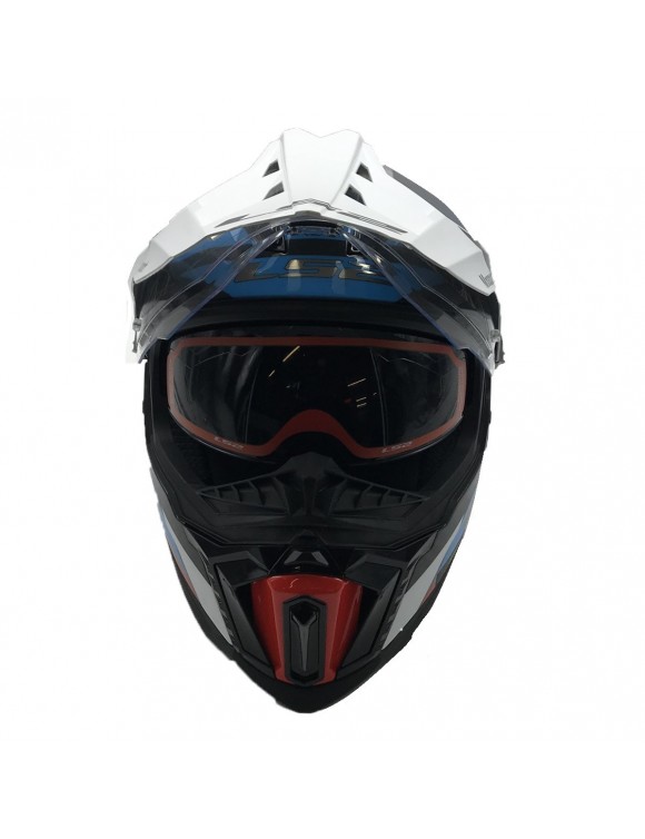 Carbon Full Motorcycle Helmet LS2 MX701 Explorer C Frontier Black/ Blue