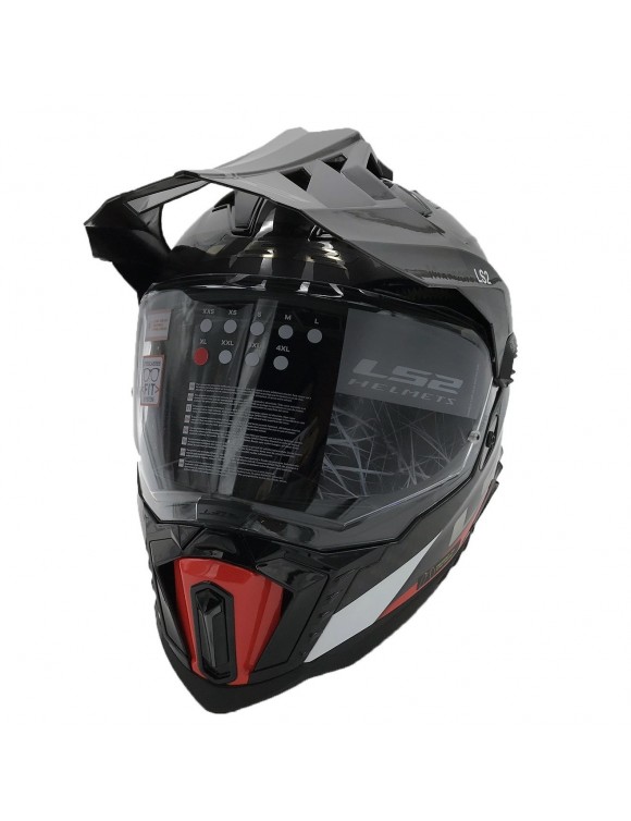 Integral Carbon Motorcycle Helmet LS2 MX701 Explorer C Frontier Titanium Red