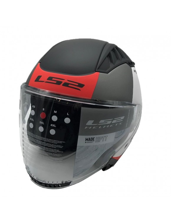 Jet motorcycle helmet in HPTT LS2 OF600 Urban Copter White/Red/Matte Black