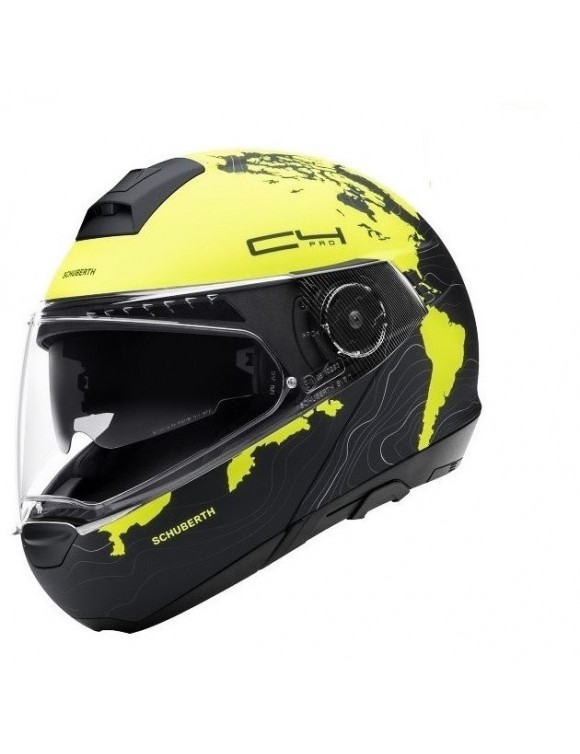 Casco moto modular Schuberth C4 Pro negro/mate amarillo magnitud amarillo - 1