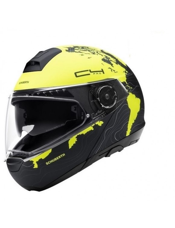 Modular Motorcycle Helmet Schuberth C4 Pro Black/Matte Yellow Magnitude Yellow